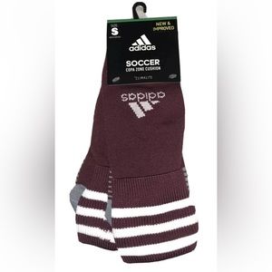 Adidas Soccer CopaZone  OTC Socks 1 Pair Youth 13C-4Y Maroon White Logo Climalit